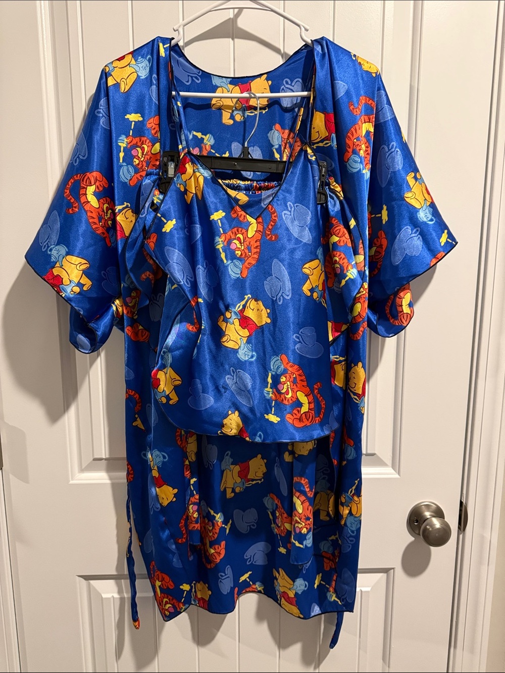 Blue Winnie the Pooh & Tigger Satin Lounge Set